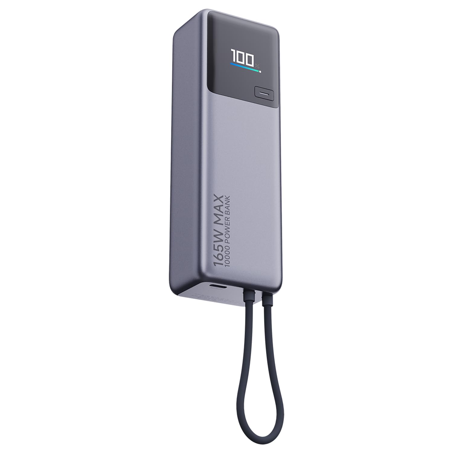 51kCYsotuTL.jpg Xiaomi 10000mAh 165W Power Bank with Integrated USB-C Cable, Cool Grey - Image 1