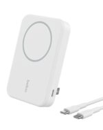 Belkin BoostCharge Pro Qi2 15W 8000mAh Wireless Power Bank with Kickstand, White