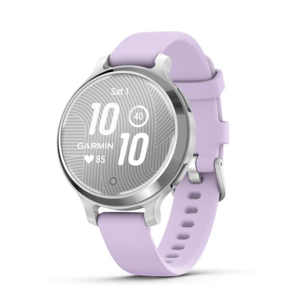 Garmin Lily 2 Active GPS Smartwatch, 38 mm, Silver with Purple Jasmine Band