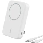 Belkin BoostCharge Pro Qi2 15W 10000mAh Magnetic Power Bank with Kickstand, White