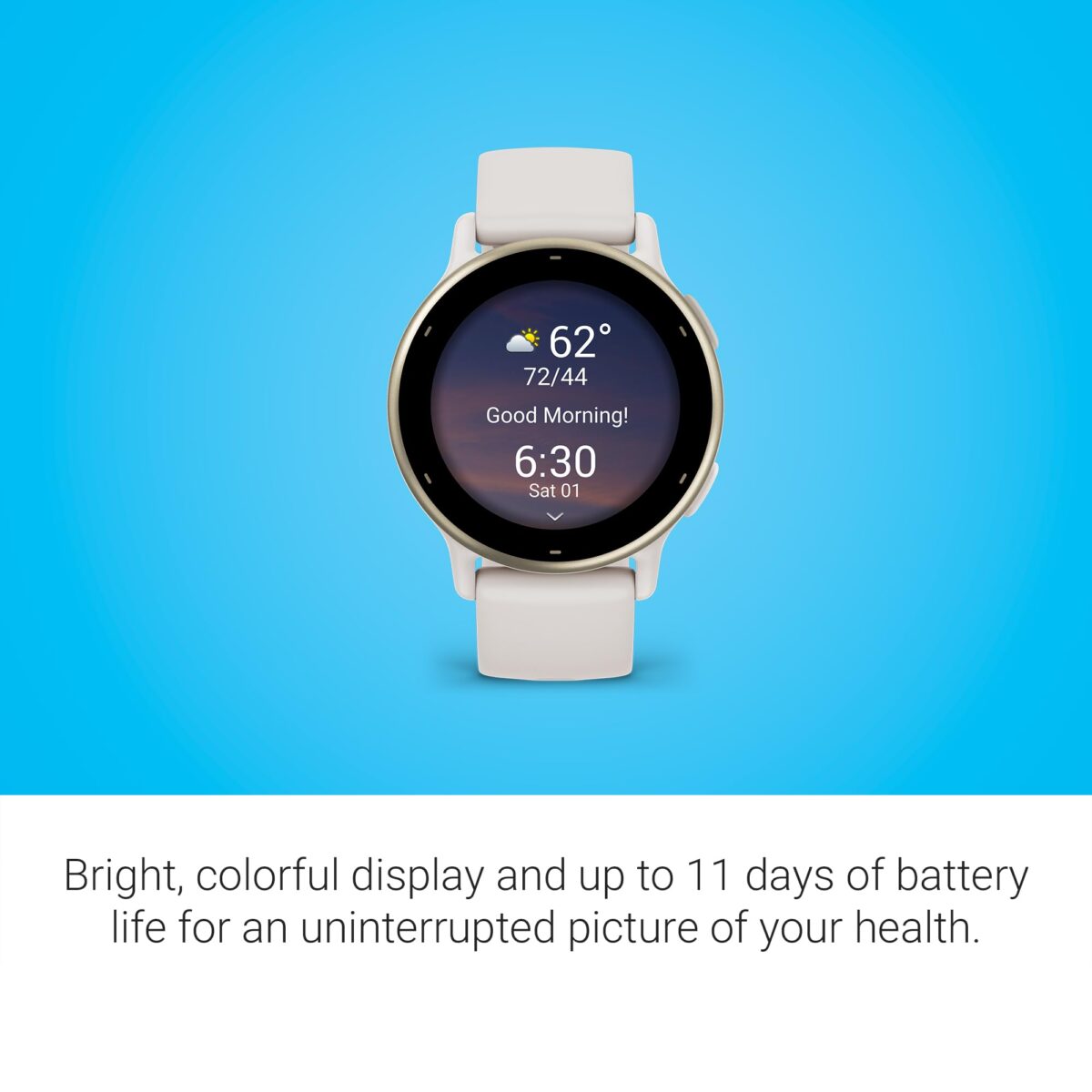 Garmin Vivoactive 5 Fitness Smartwatch, 42mm, Ivory - Image 3