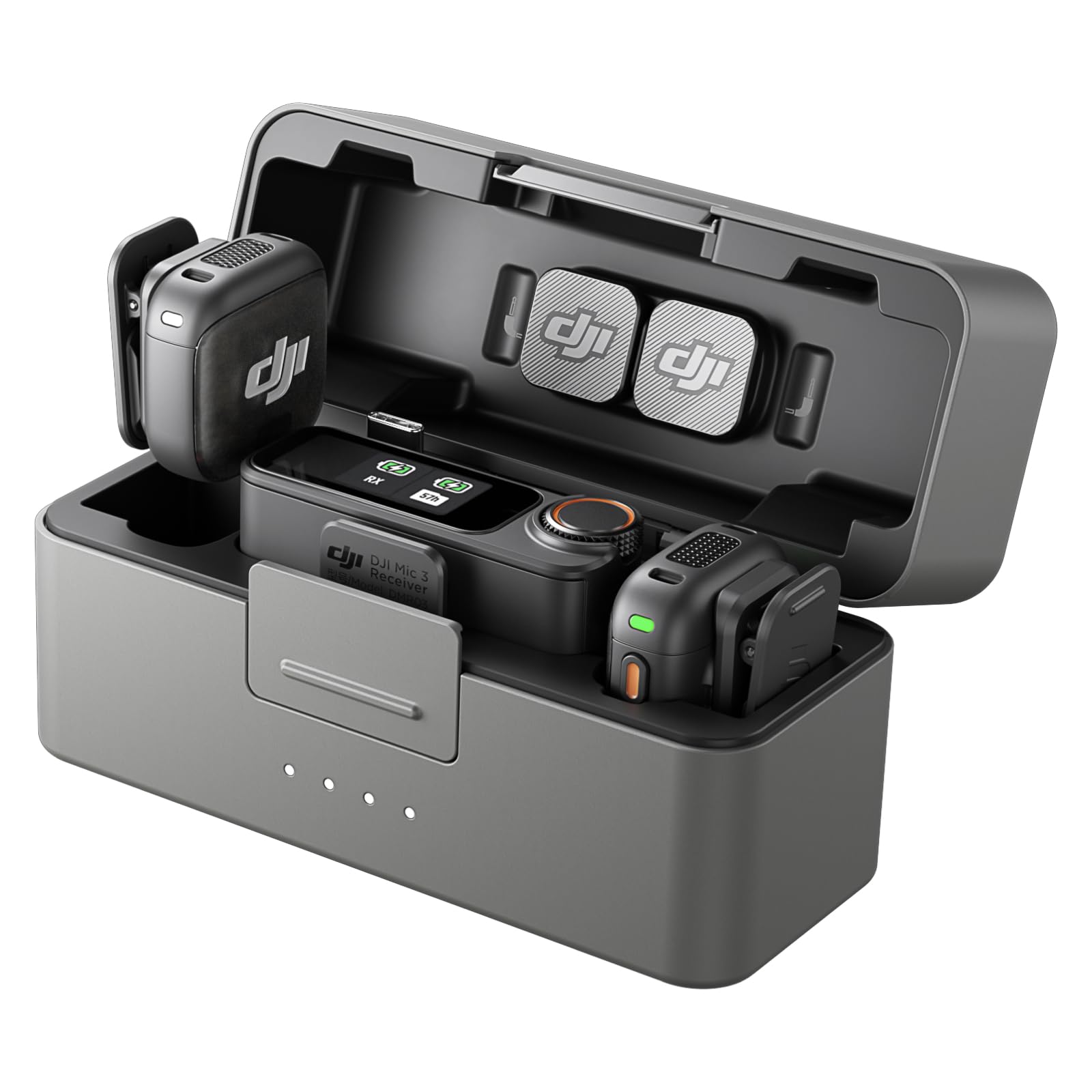 61JALPdLGvL.jpg DJI Mic 3 Wireless Microphone Kit, 2 TX + 1 RX + Charging Case - Image 1