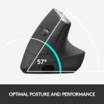Logitech MX Vertical Ergonomic Wireless Mouse, Graphite - Image 3