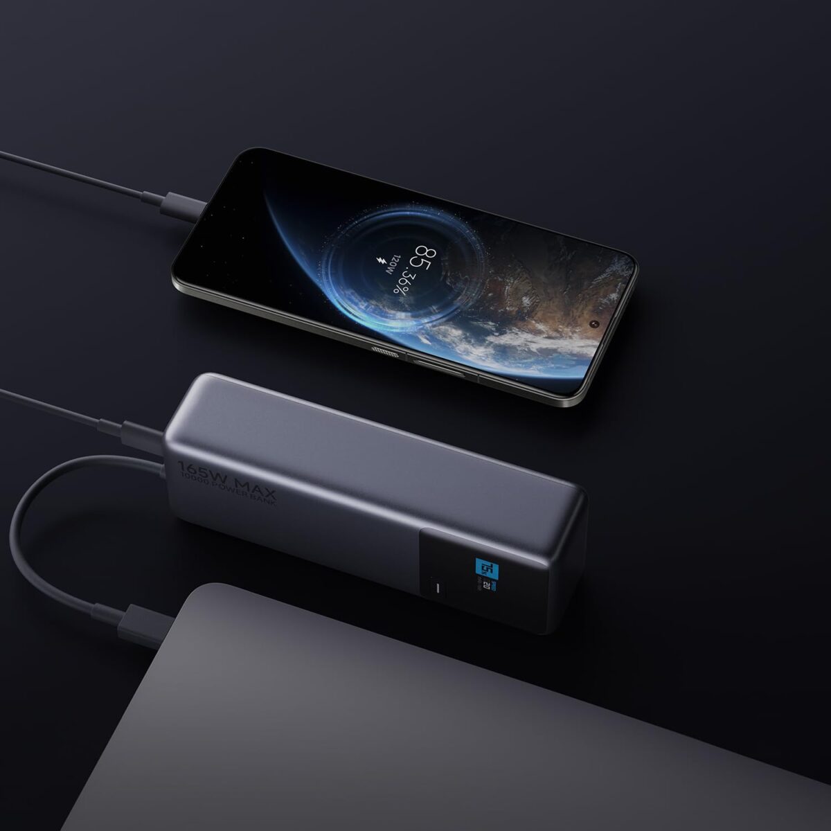 Xiaomi 10000mAh 165W Power Bank with Integrated USB-C Cable, Cool Grey - Image 2