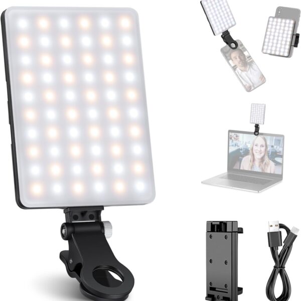 NEEWER NL-60AI Bi-Colour LED Selfie Light with Front Clip and Phone Holder