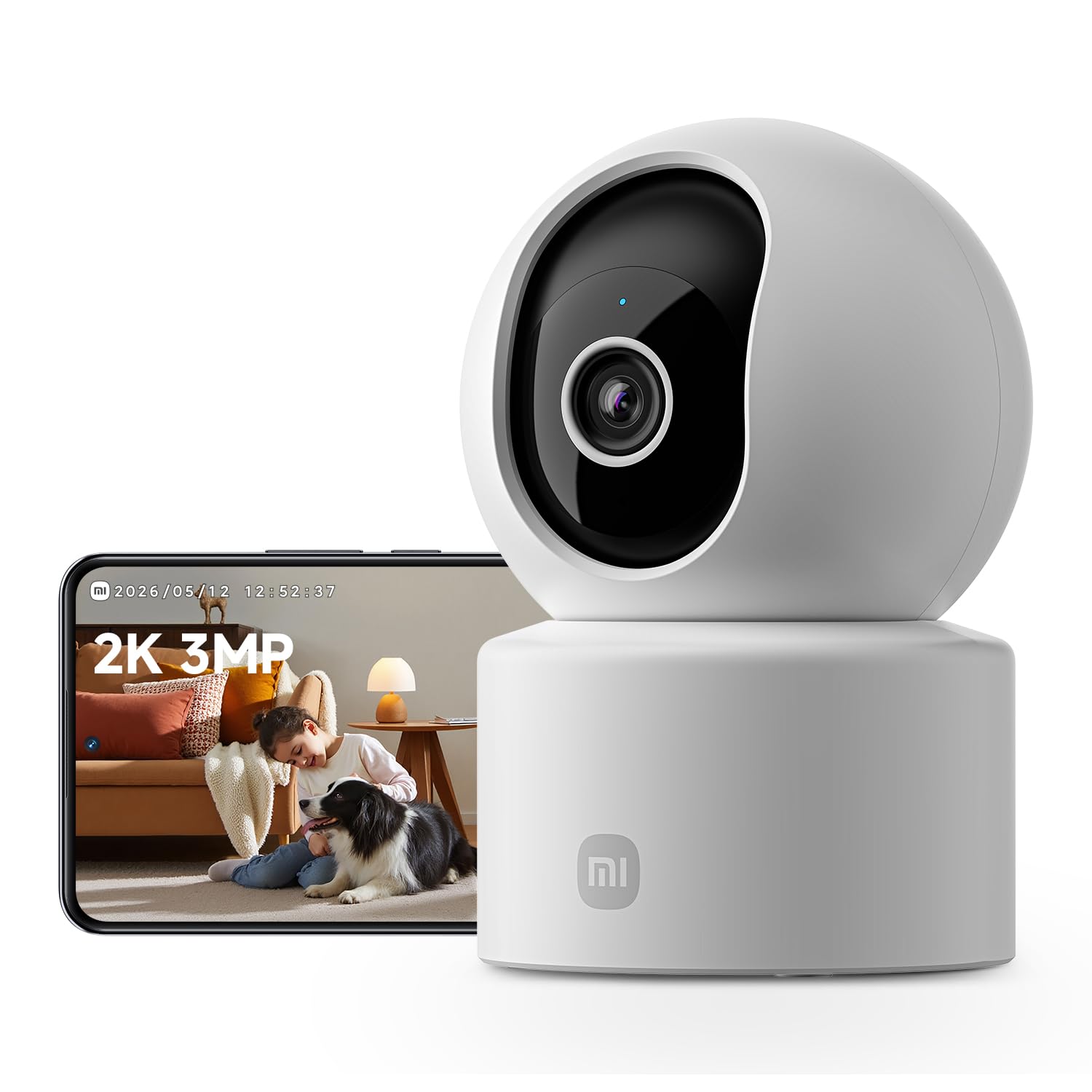 61P63A6gK3L.jpg Xiaomi Smart Camera C302, 2K Indoor Wi-Fi Camera with 360° View, White - Image 1