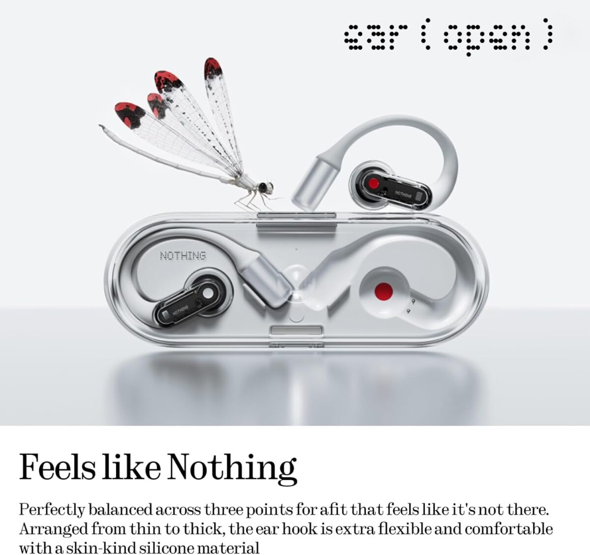 Nothing Ear (open) Open-Ear Wireless Earbuds with Ear Hooks, White - Image 2