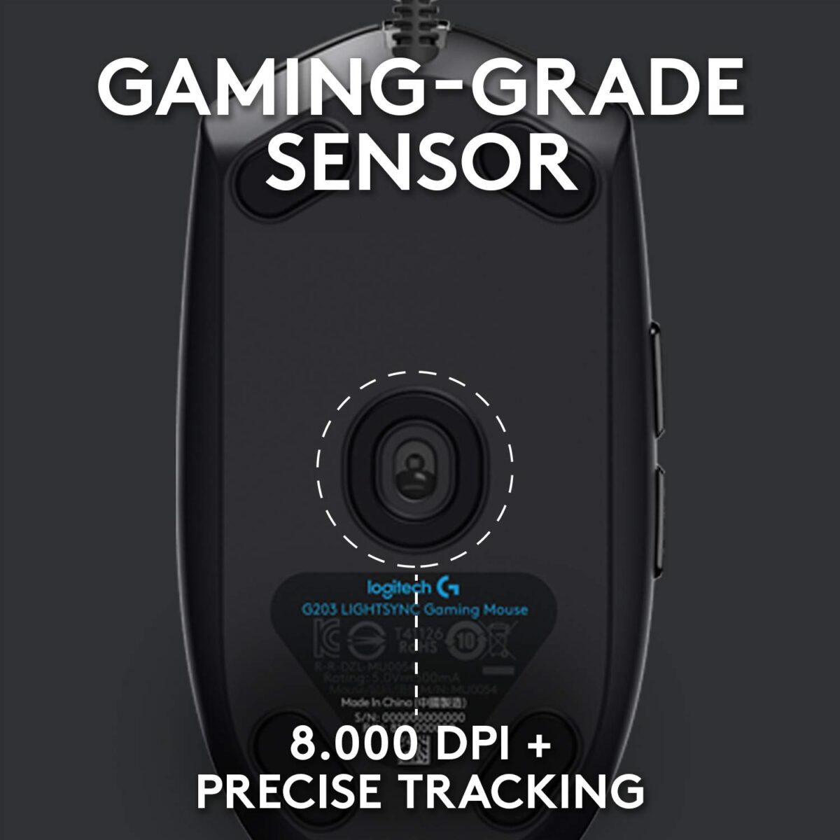 Logitech G102 LIGHTSYNC Wired Gaming Mouse, Black - Image 3