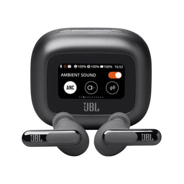 JBL Live Beam 3 Noise Cancelling Earbuds with Smart Charging Case, Black