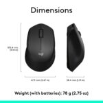 Logitech M330 Silent Plus Wireless Mouse with USB Receiver, Black - Image 3