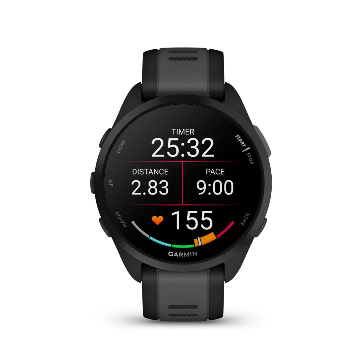 Garmin Forerunner 165 GPS Running Smartwatch, 43mm, Black/Slate Grey - Image 2