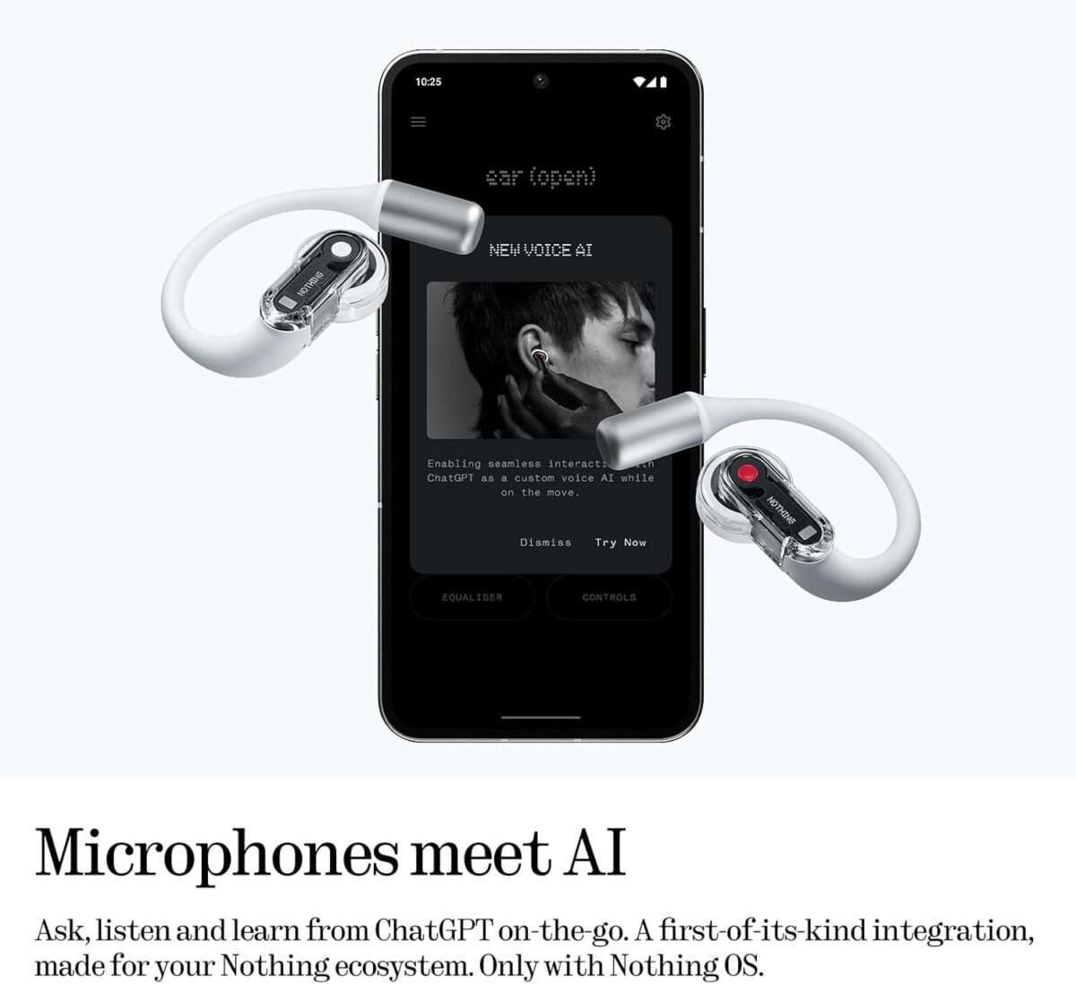 Nothing Ear (open) Open-Ear Wireless Earbuds with Ear Hooks, White - Image 4