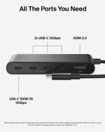Belkin 5-Port USB-C Hub AVC021hqBK with 4K HDMI and 100W Power Delivery, Black - Image 3
