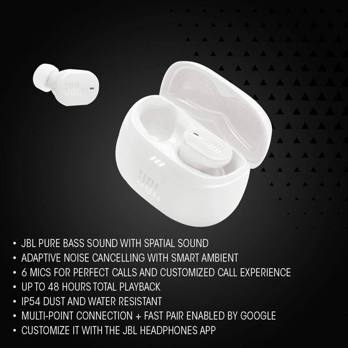 JBL Tune Buds 2 Noise Cancelling Wireless Earbuds, Black - Image 2