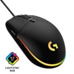 Logitech G102 LIGHTSYNC Wired Gaming Mouse, Black
