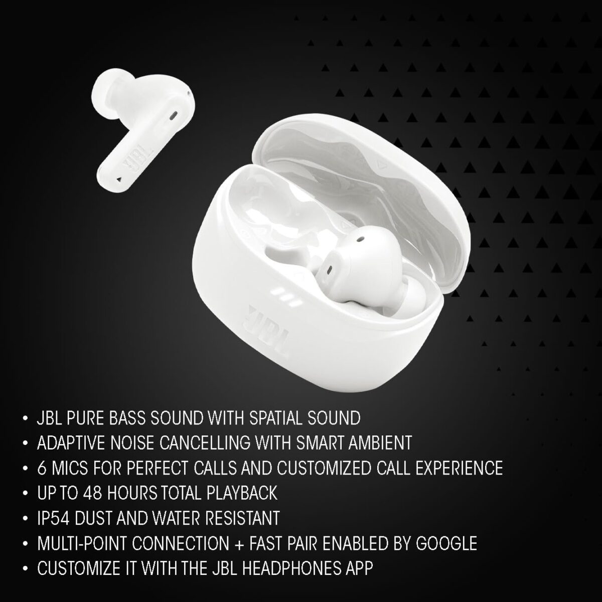 JBL Tune Beam 2 Noise Cancelling Wireless Earbuds, Black - Image 2