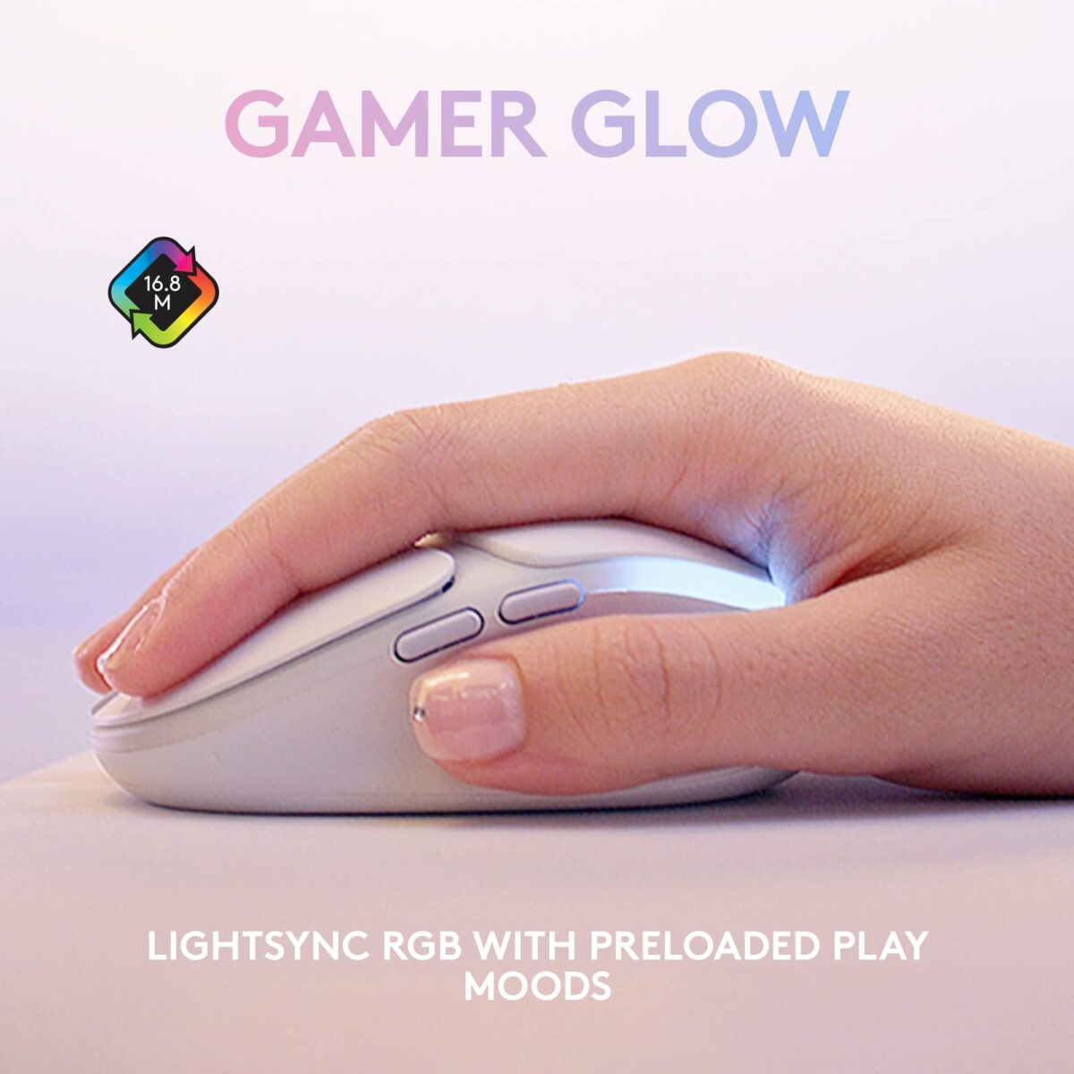 Logitech G G705 Wireless Gaming Mouse, White Mist - Image 4