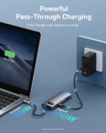 Baseus 7-in-1 USB-C Hub YK-60 with 4K HDMI and 100W Power Delivery, Silver - Image 4