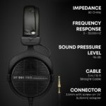 beyerdynamic DT 990 PRO 80 Ohm Studio Headphones, Black Limited Edition - Image 3