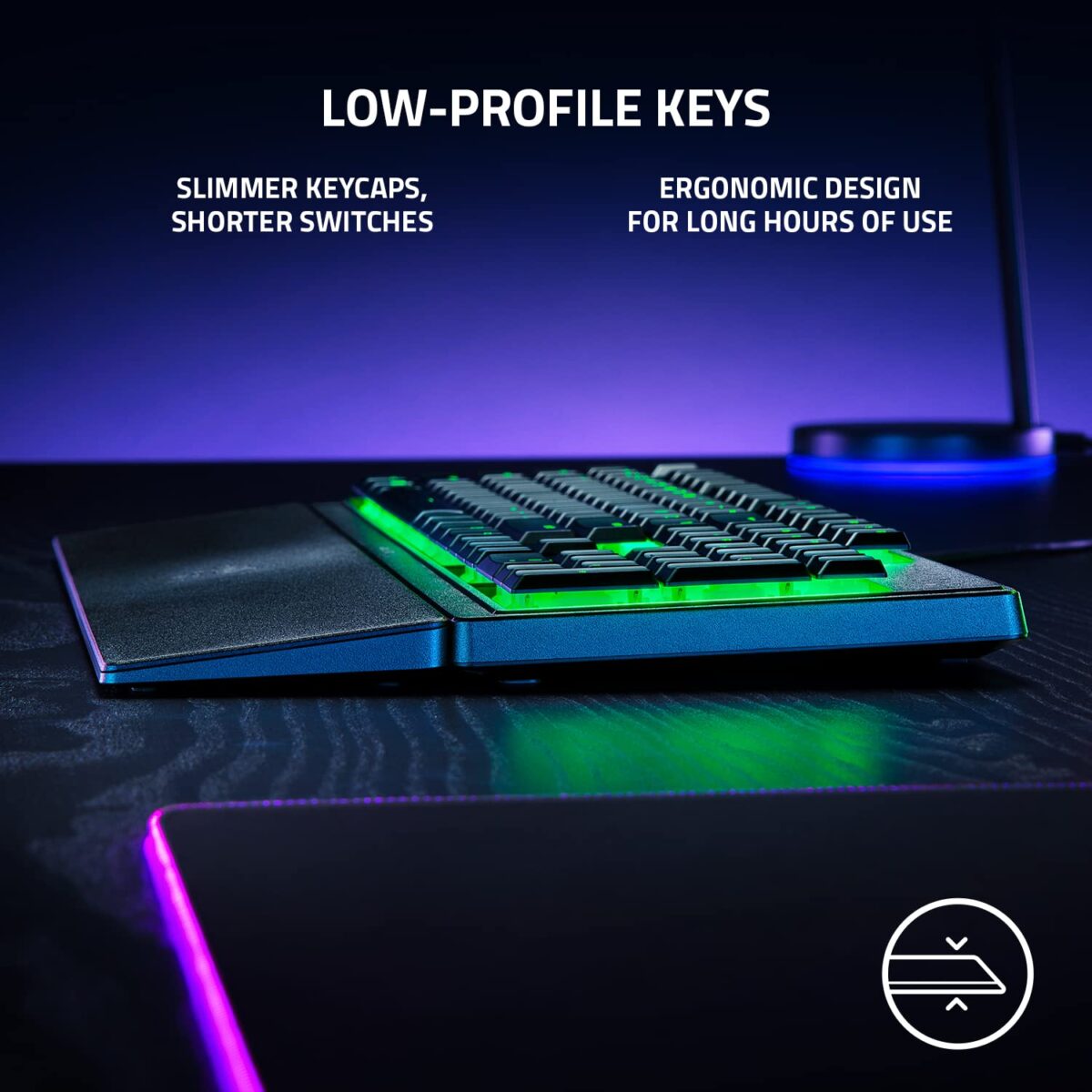 Razer Ornata V3 X Gaming Keyboard with Wrist Rest, US Layout, Classic Black - Image 2