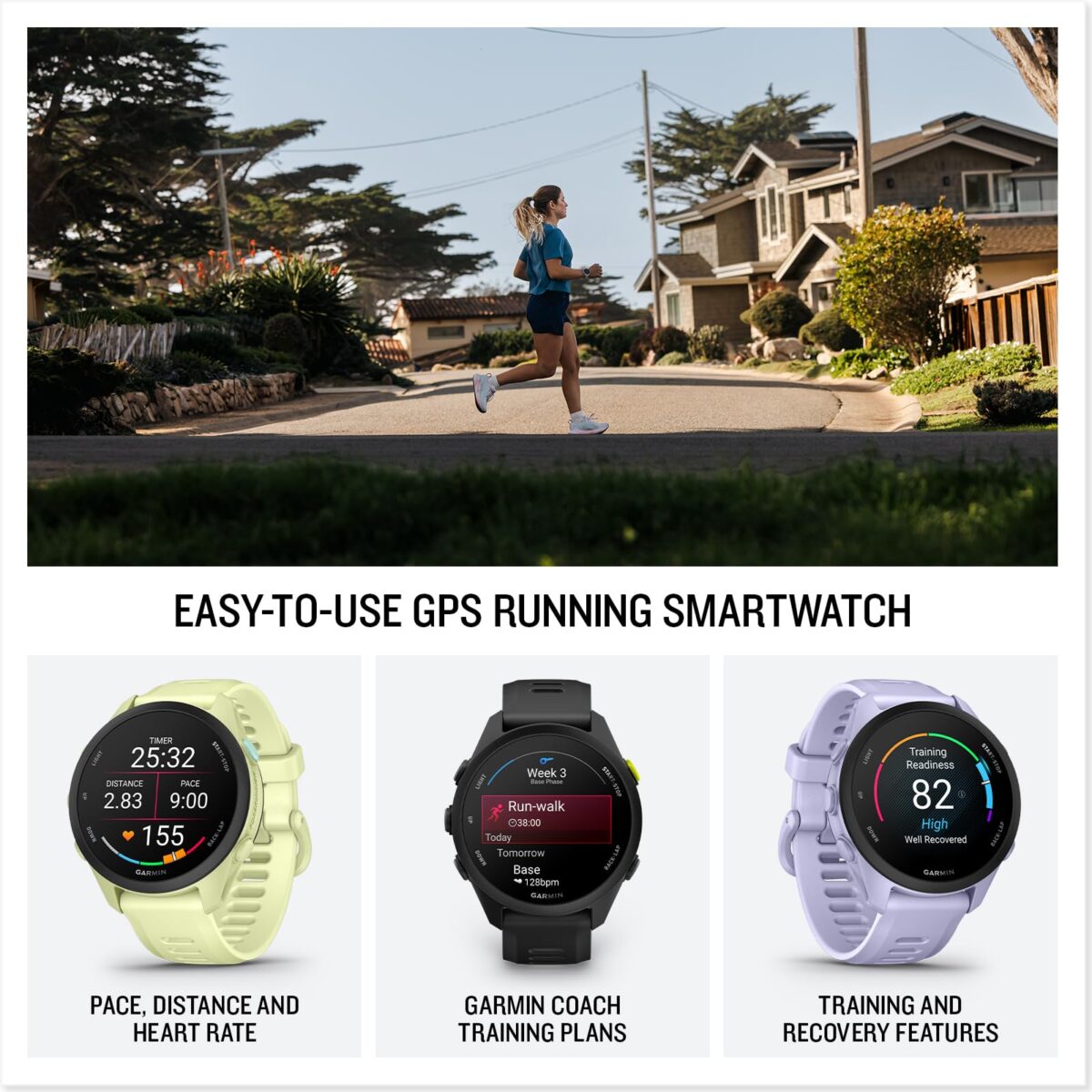 Garmin Forerunner 70 GPS Running Smartwatch, 42 mm, Black - Image 2