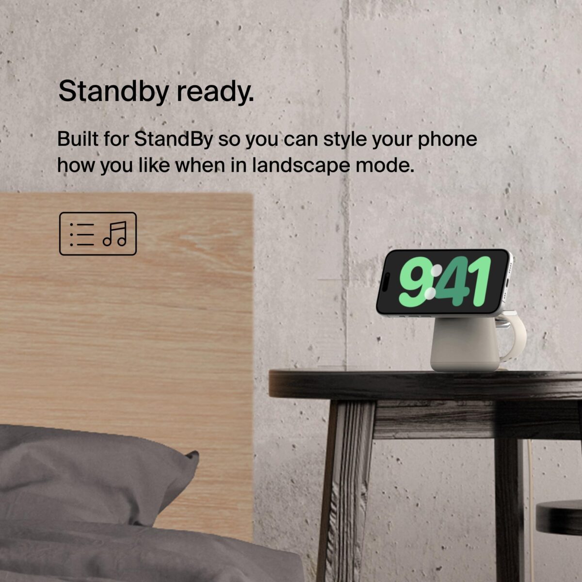 Belkin BoostCharge Pro 2-in-1 MagSafe 15W Wireless Charging Dock, Sand - Image 3