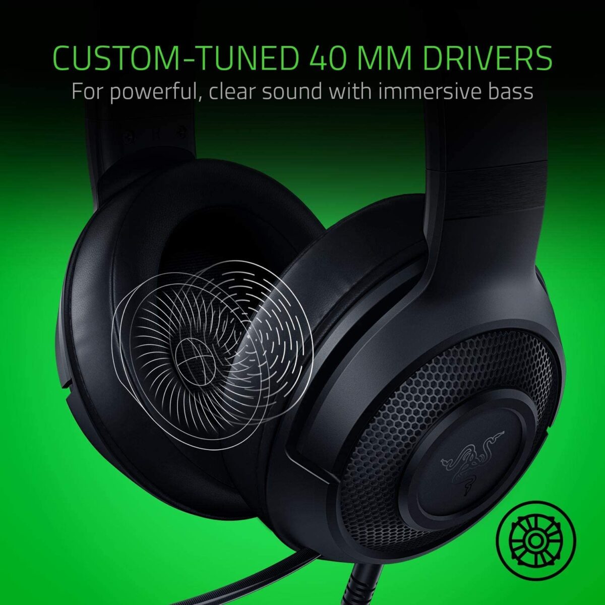 Razer Kraken X Lite Wired Gaming Headset, Black - Image 4