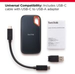 SanDisk Extreme 1TB USB-C Portable SSD SDSSDE61-1T00-G25, Black - Image 3