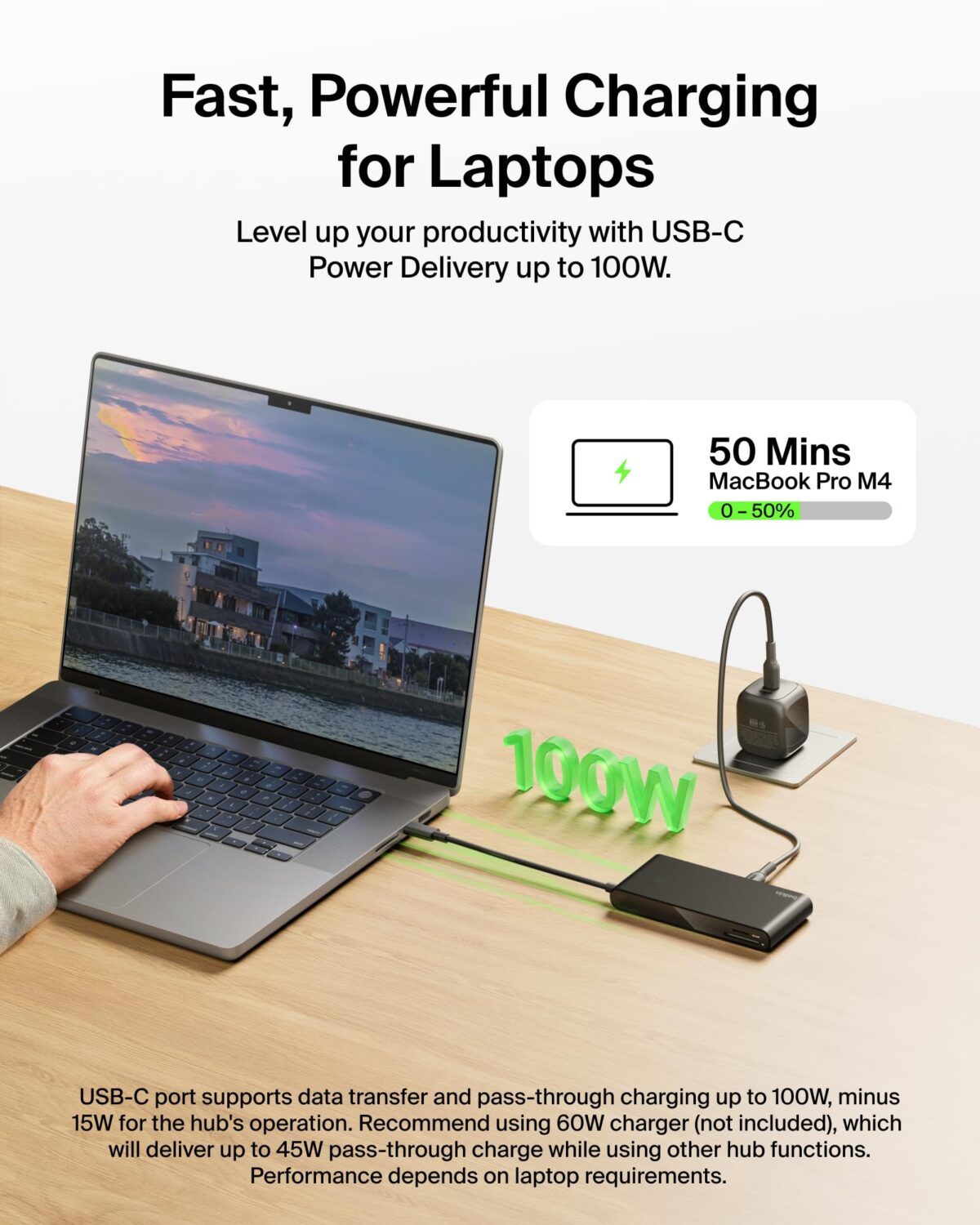 Belkin Connect 8-in-1 USB-C Hub with 4K HDMI, 2.5Gb Ethernet and 100W PD, Black - Image 4