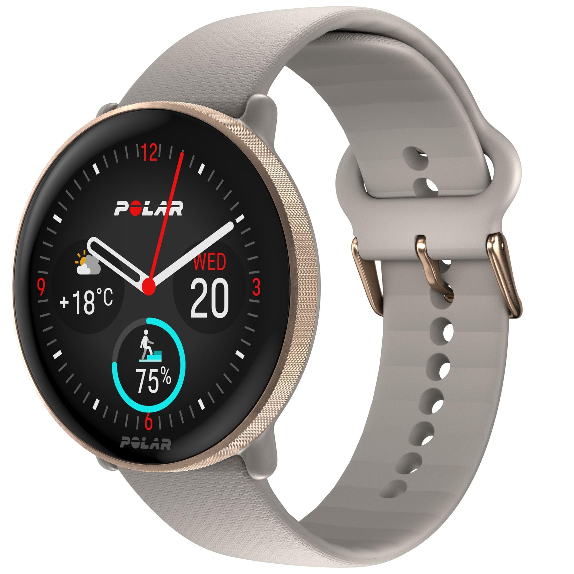 71Lgv5VzuL.jpg Polar Ignite 3 GPS Fitness Smartwatch, Greige Sand - Image 1