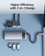 Baseus 7-in-1 USB-C Hub YK-60 with 4K HDMI and 100W Power Delivery, Silver - Image 2