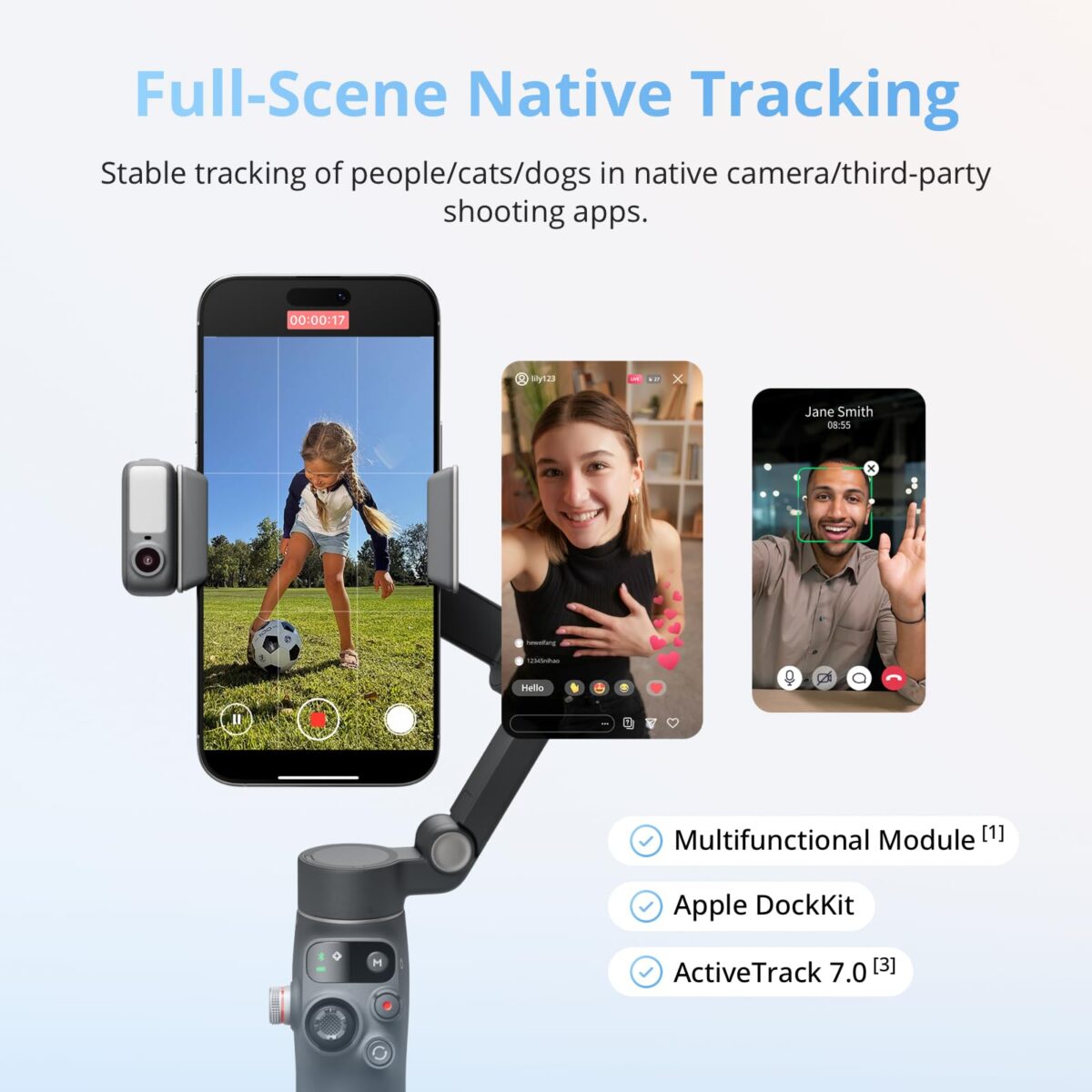 DJI Osmo Mobile 8 Phone Gimbal Stabiliser, Advanced Tracking Combo, Grey - Image 2