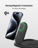 Belkin BoostCharge 3-in-1 Qi2 15W Foldable Wireless Charging Station, Black - Image 4