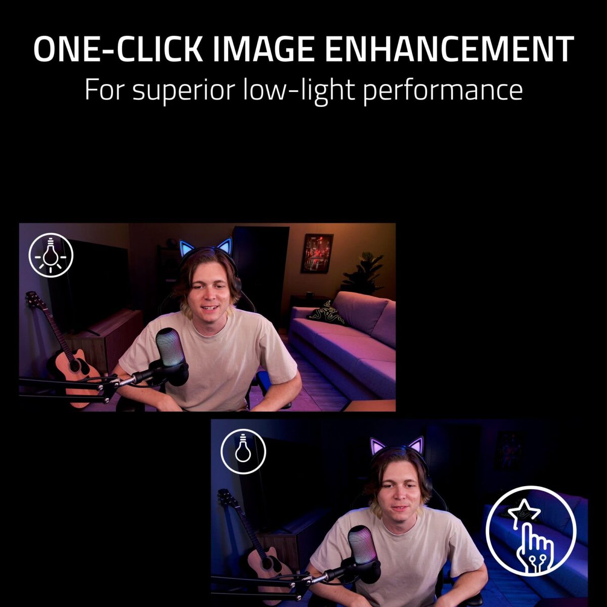 Razer Kiyo V2 4K AI Webcam with Auto-Framing, Black - Image 4