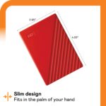 Western Digital My Passport 4TB Portable External Hard Drive, Red - Image 3