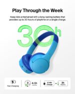Belkin SoundForm Mini Kids Wireless Headphones with Microphone, Blue - Image 3