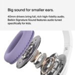 Belkin SoundForm Inspire Wireless Kids Headphones with Boom Mic, Grey/Lilac - Image 4