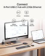 Belkin Connect 8-in-1 USB-C Hub with 4K HDMI, 2.5Gb Ethernet and 100W PD, Black - Image 2