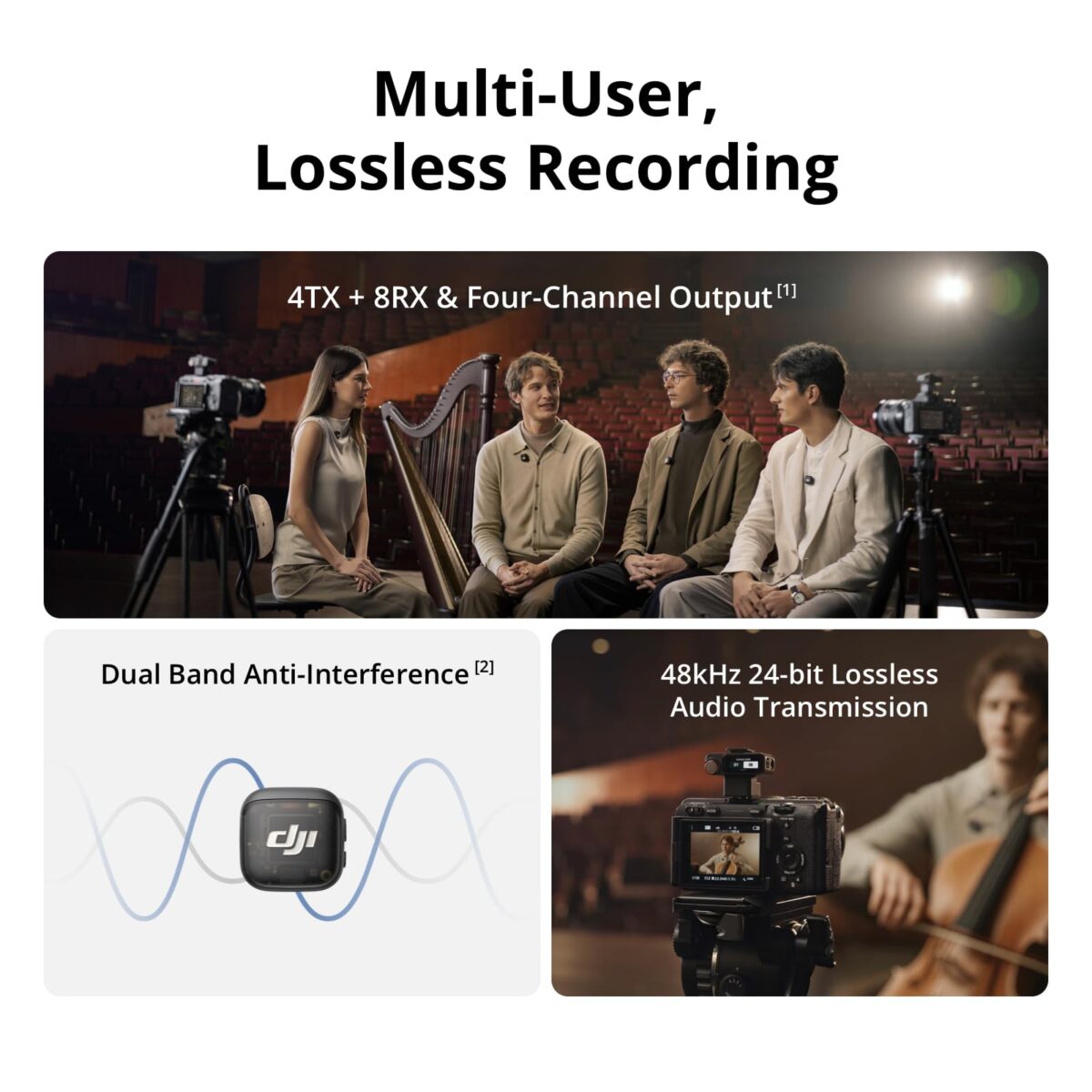 DJI Mic 3 Wireless Microphone Kit, 2 TX + 1 RX + Charging Case - Image 2