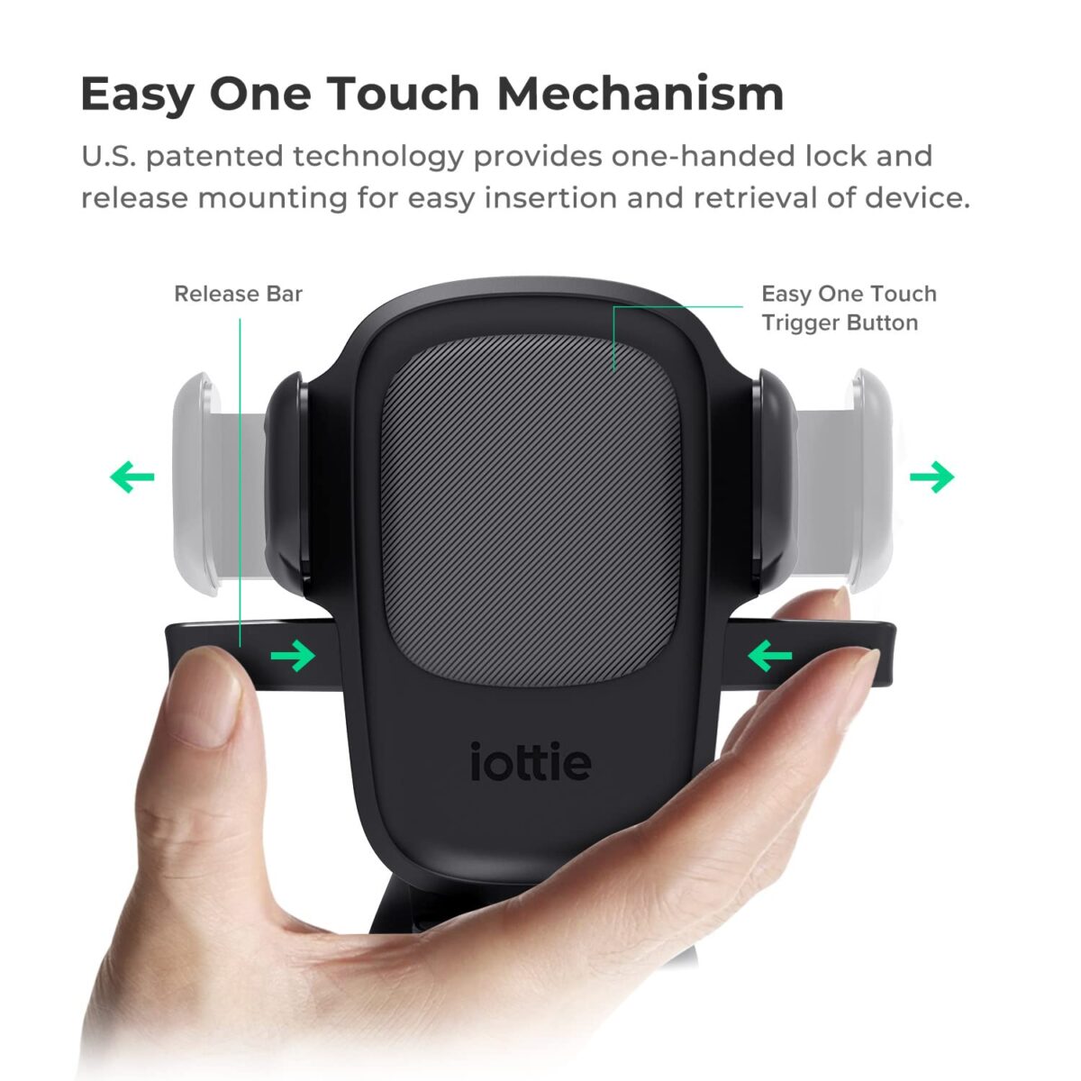iOttie Easy One Touch 5 Dash & Windshield Car Phone Mount, Black - Image 2