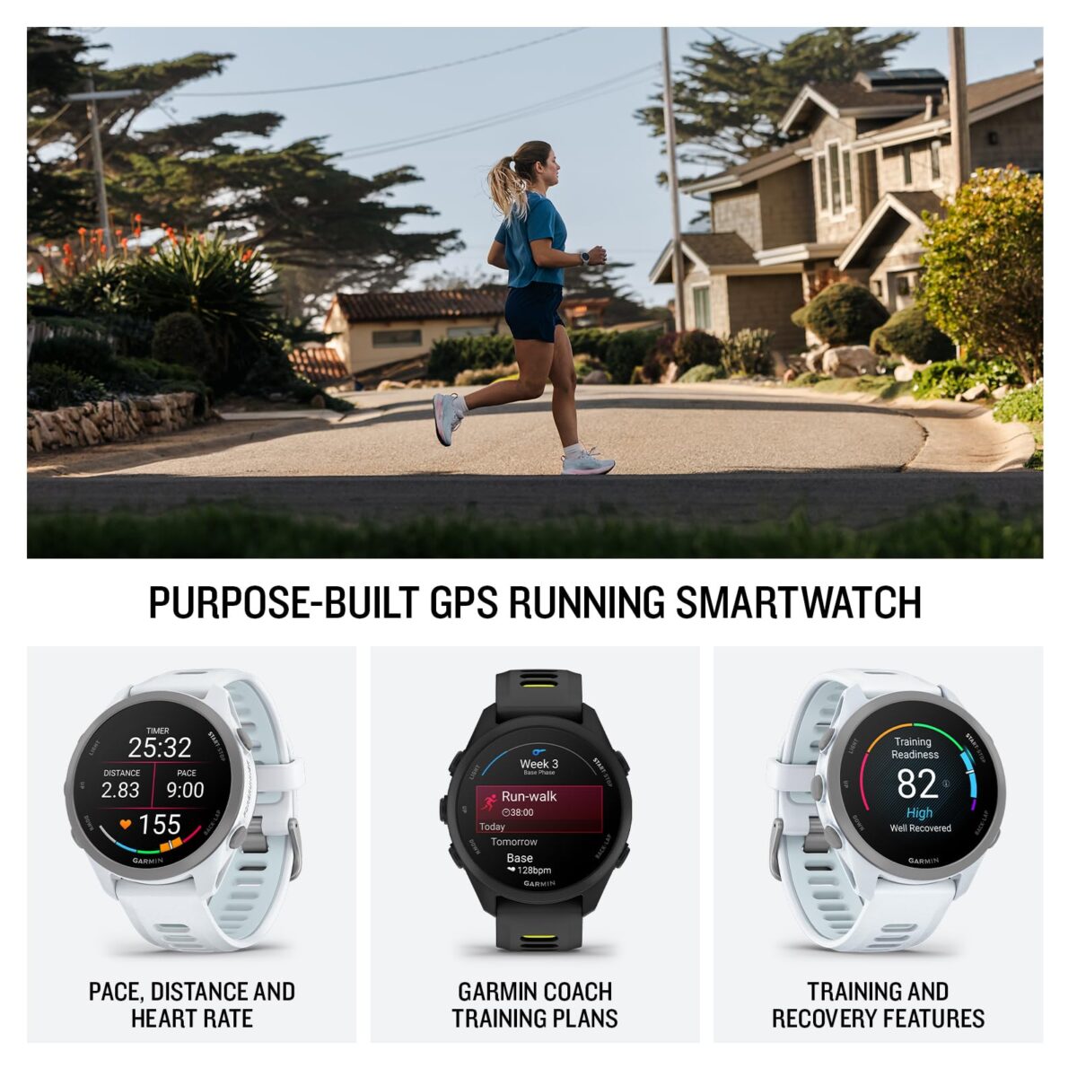 Garmin Forerunner 170 GPS Running Smartwatch, 42 mm, Black/Amp Yellow - Image 2