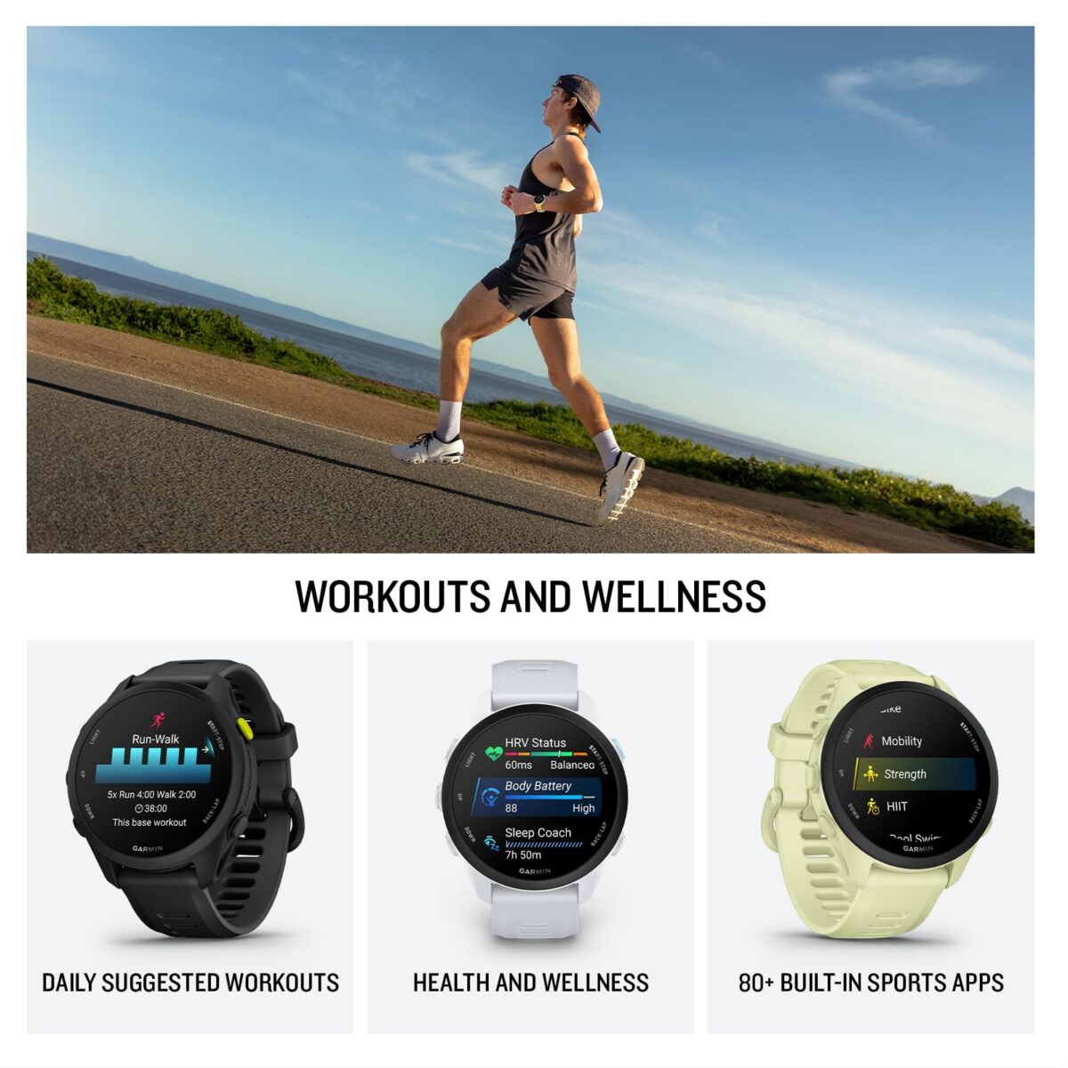 Garmin Forerunner 70 GPS Running Smartwatch, 42 mm, Black - Image 4
