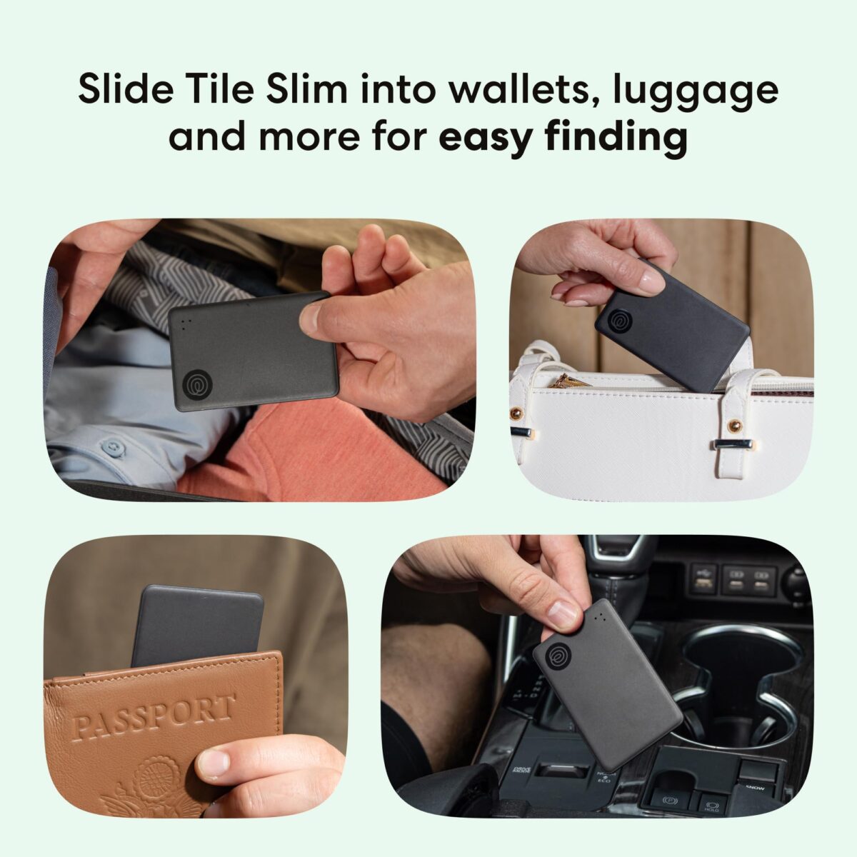 Tile Slim Bluetooth Tracker for Wallets and Passports, Black - Image 2