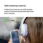 Belkin SoundForm Inspire Wireless Kids Headphones with Boom Mic, Grey/Lilac - Image 3