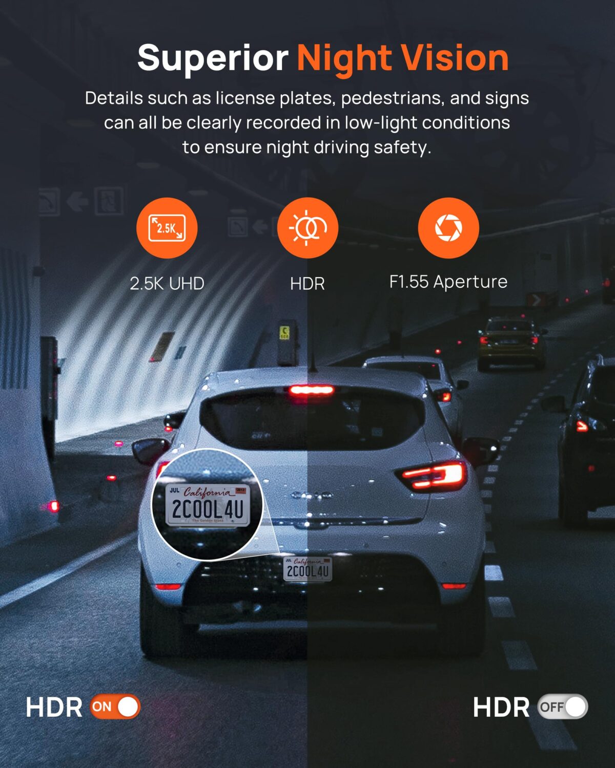 70mai Dash Cam Pro Plus+ A500S 2.7K with GPS and ADAS, Front Camera - Image 3