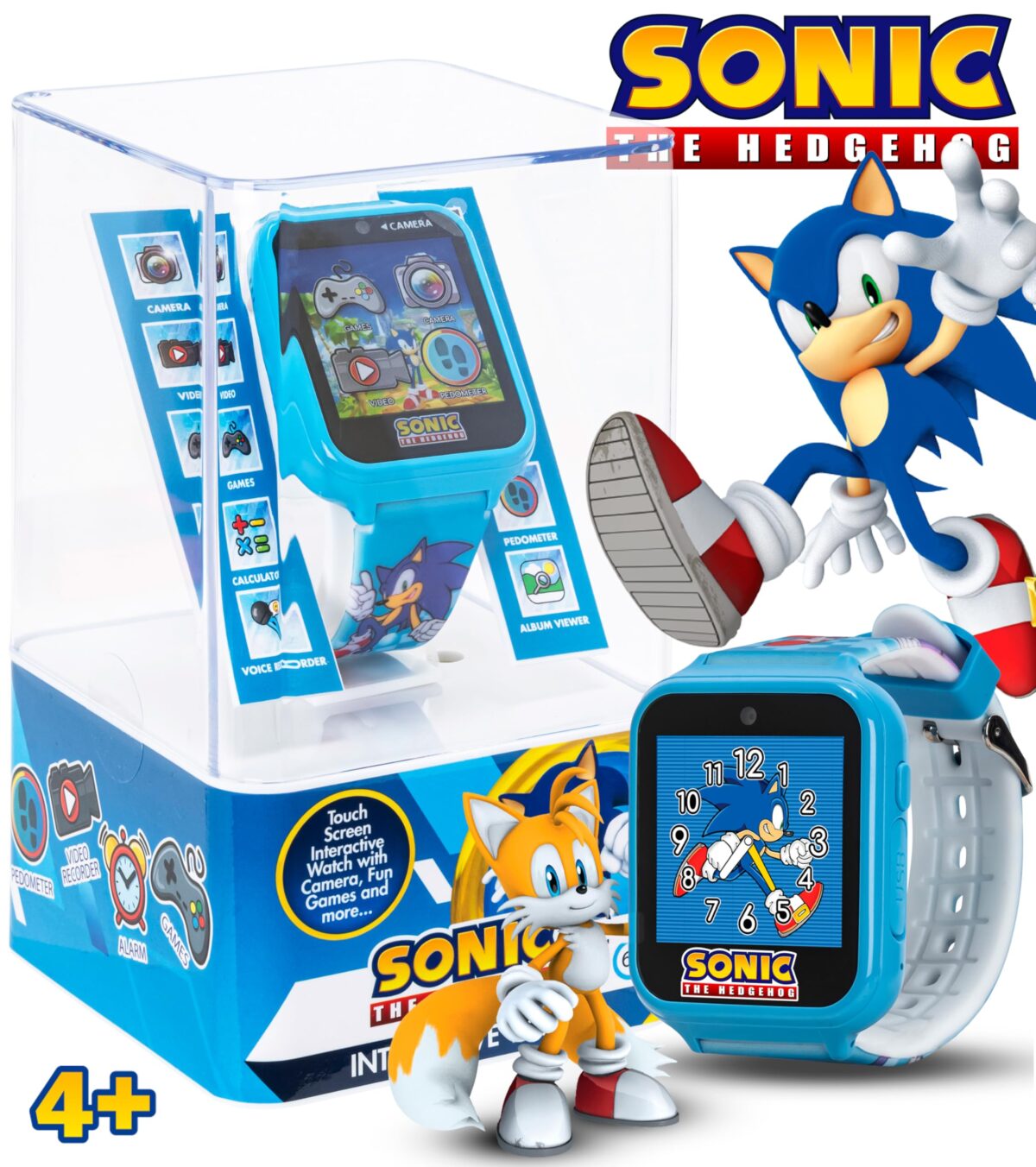 Accutime Sonic the Hedgehog Kids Smartwatch with Camera, Blue - Image 2