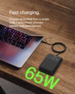 Belkin BoostCharge 20000mAh 65W 3-Port Laptop Power Bank, Black - Image 2