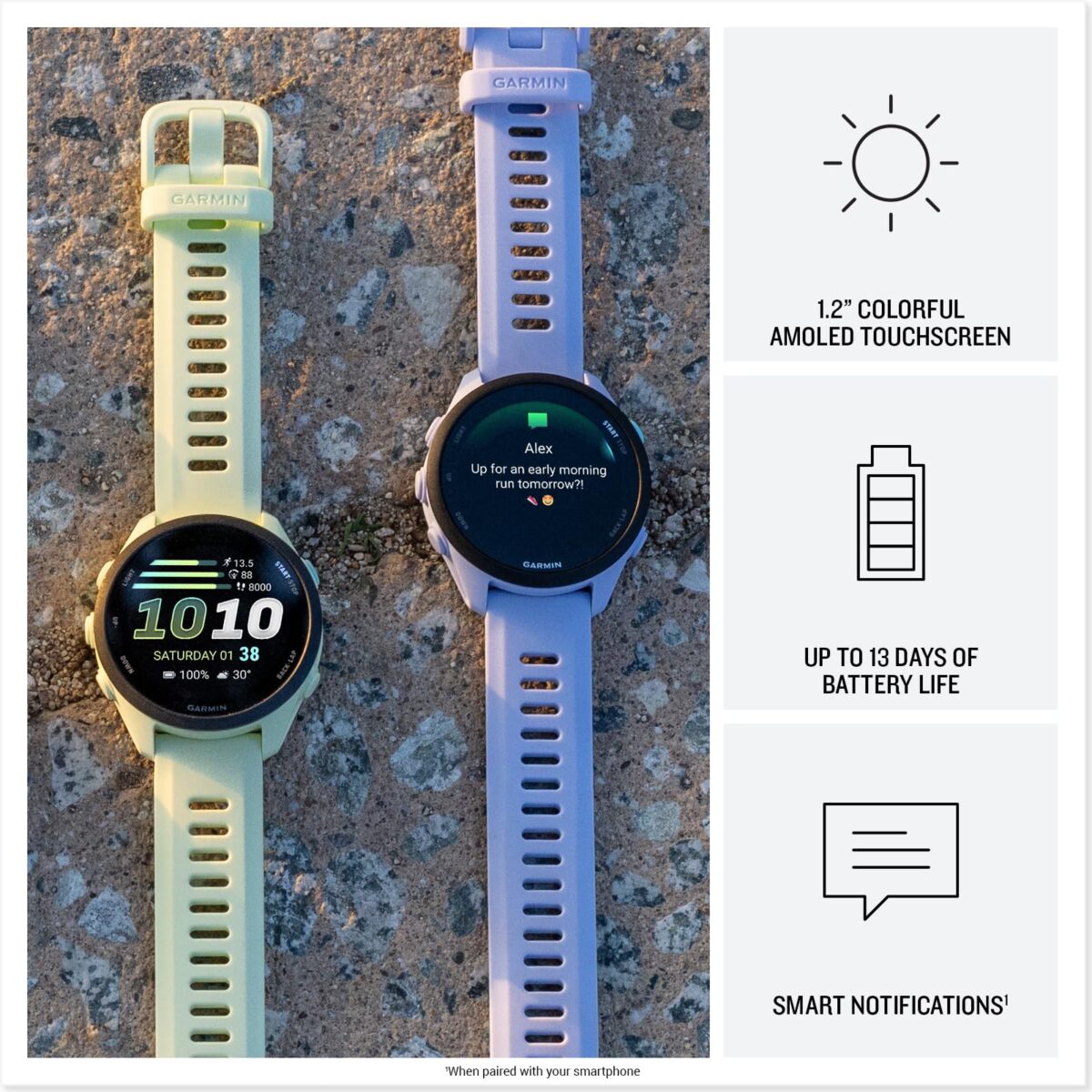 Garmin Forerunner 70 GPS Running Smartwatch, 42 mm, Black - Image 3