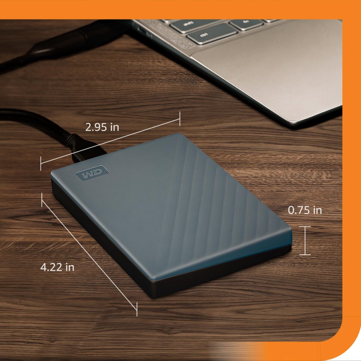 WD My Passport 5TB Portable Hard Drive with USB-C, Gray - Image 2