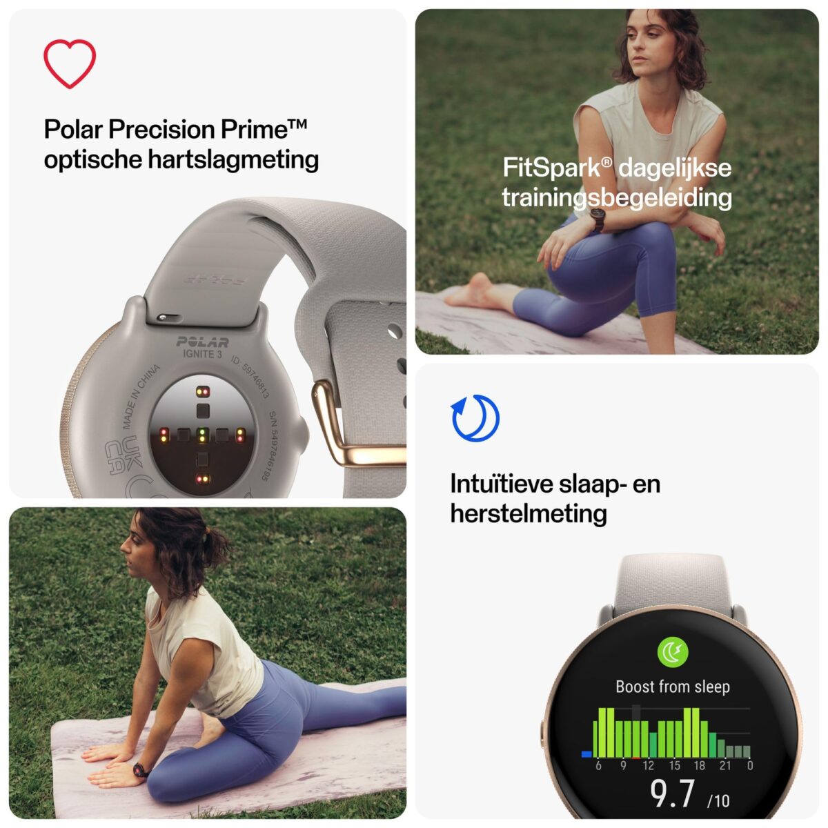 Polar Ignite 3 GPS Fitness Smartwatch, Greige Sand - Image 4